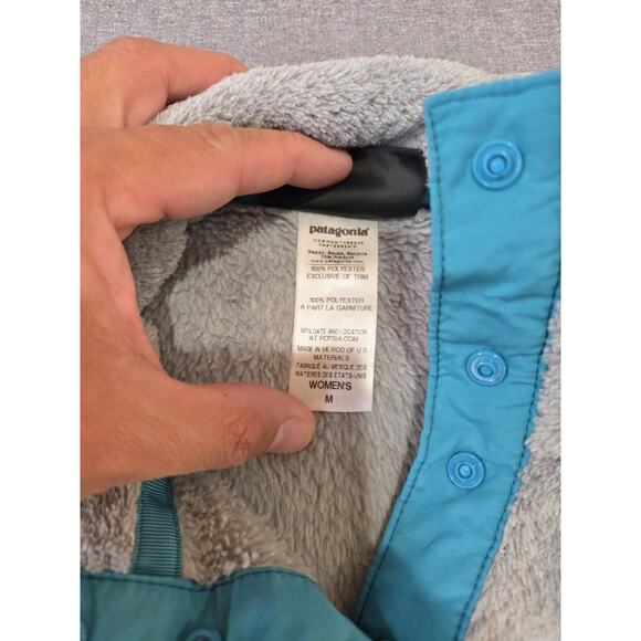 Patagonia Jacket Womens M Gray Blue Polartec Re-Tool Snap T Fleece Pullover - Picture 6 of 8